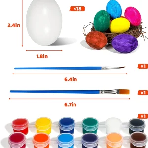 18Pcs Easter White Wooden Eggs DIY Craft Kit