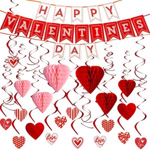 Happy Valentine’s Banner with Paper Flower