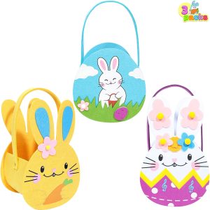 Easter Plush Bunny Basket, 3 Pcs