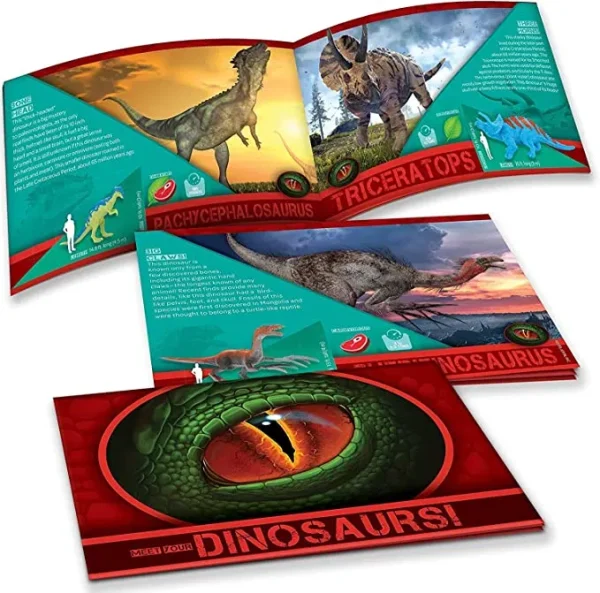 16Pcs Dinosaur Toy Storage Box Play Mat with Dinosaurs