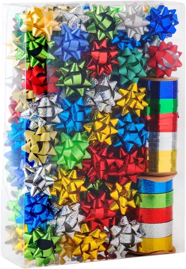 120pcs Christmas Ribbons and Bows Decoration
