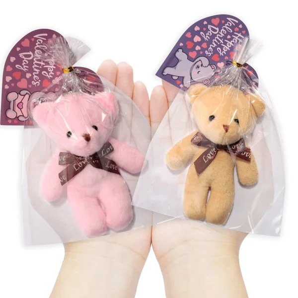 24Pcs Valentine Stuffed Animals Bears with Kids Valentines Cards
