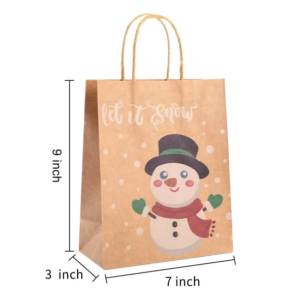 24pcs Creamy Kraft Character christmas gift Bags