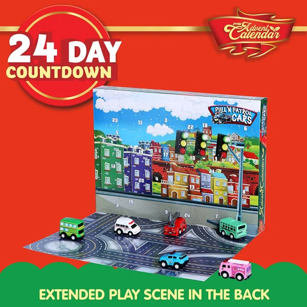 24pcs Pull Back City Cars Christmas Advent Calendar