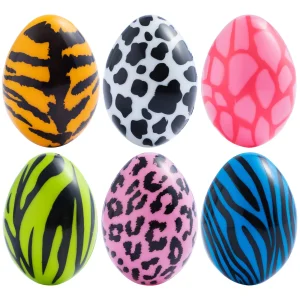 24Pcs Colorful Animal Skin Patter Easter Egg Shells 2.3in