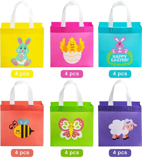 24Pcs Easter Gift Tote Bags