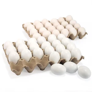 24Pcs Easter Unpainted White Wooden Eggs 2.36in
