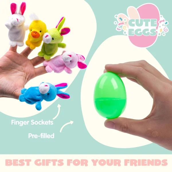 24Pcs Finger Puppets Prefilled Easter Eggs 3in