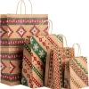 12pcs Reusable Kraft Paper christmas gift Bags with Handle
