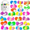 24Pcs Prefilled Easter Eggs with Mochi Soft and Yielding Toys