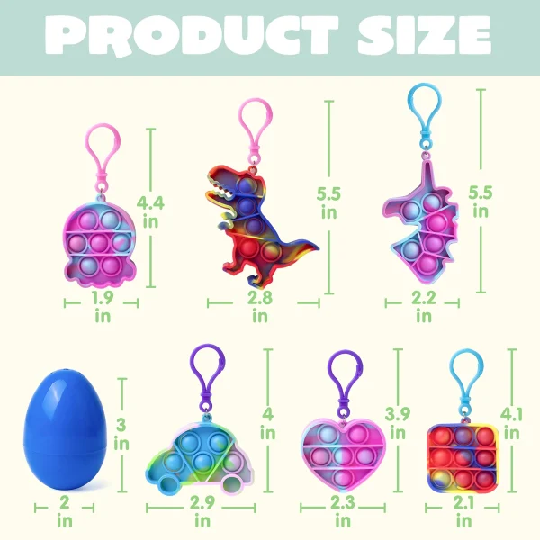 24Pcs Keychain Toys Prefilled Easter Eggs