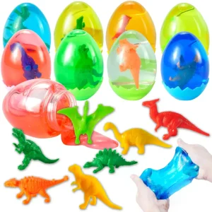 24Pcs Slime and Dinosaur Prefilled Easter Eggs 3in