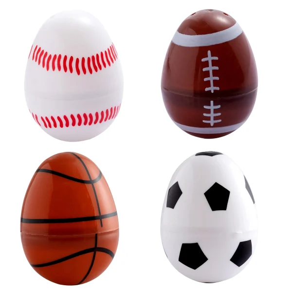 24Pcs Sports Balls Plastic Easter Egg Shells 2.36in