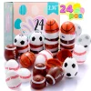 24Pcs Sports Balls Plastic Easter Egg Shells 2.36in