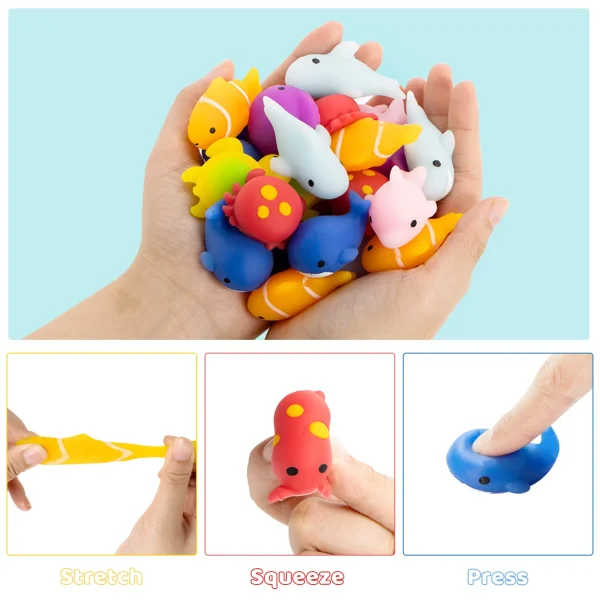 24Pcs Soft and Yielding Sea Animal Prefilled Easter Eggs 2.36in