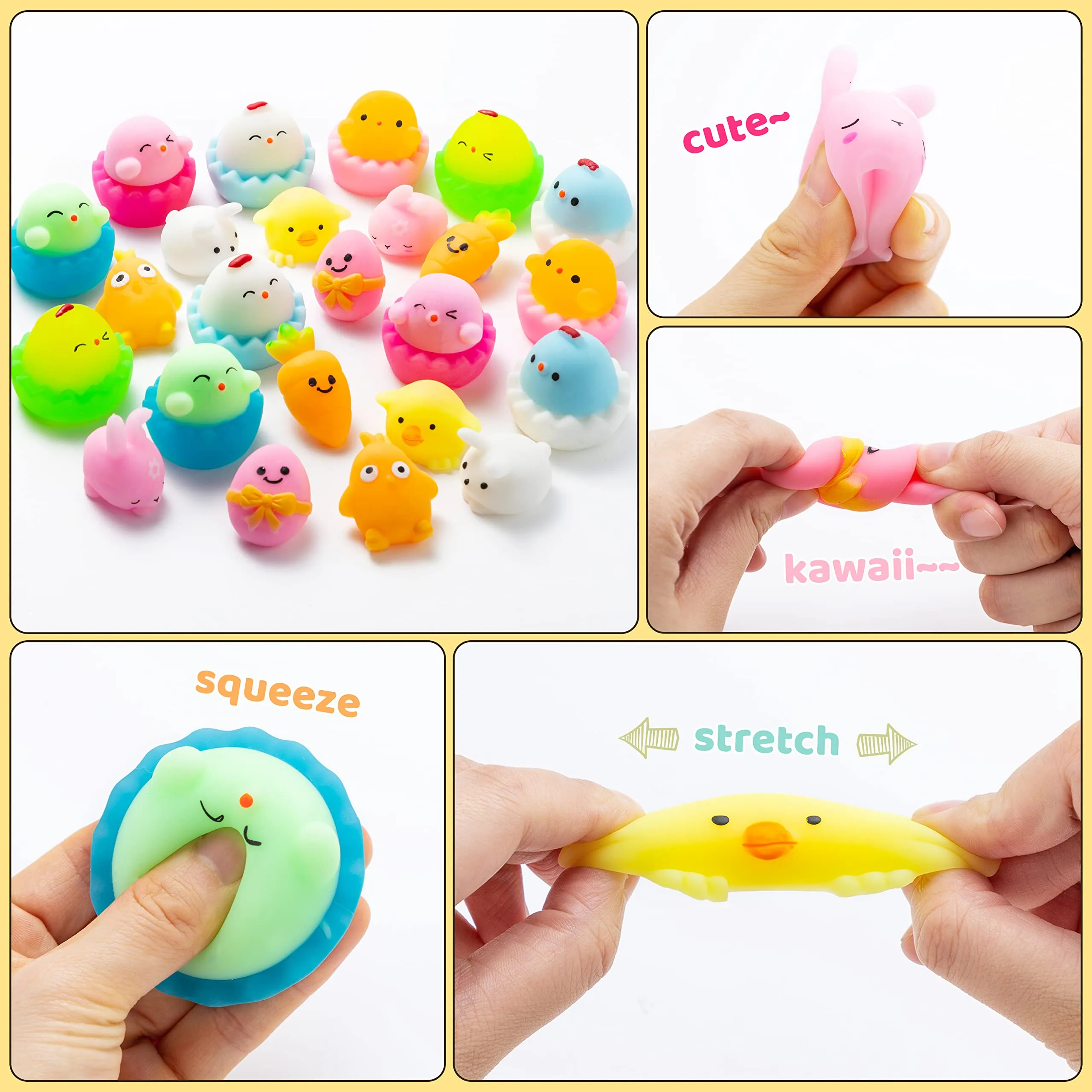 Squishies Squish Toys 24 Pieces Kids Party Favors Mochi Squishy