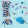 28Pcs Bendable Pencils with Kids Valentines Cards for Classroom Exchange