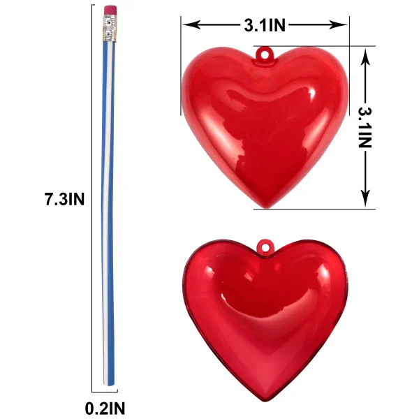 28Pcs Bendy Pencils Filled Heart Box with Valentines Day Cards for Kids-Classroom Exchange Gifts