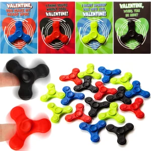 28Pcs  Spinner with Valentines Day Cards for Kids-Classroom Exchange Gifts