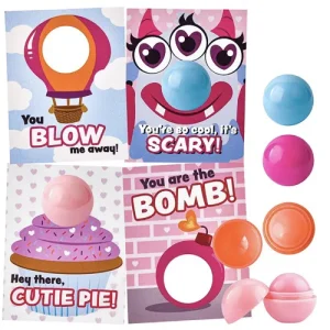 28Pcs Make up Lip balm with Figures with Valentines Day Cards for Kids-Classroom Exchange Gifts