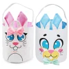 2Pcs Easter Bunny Basket Canvas Bags
