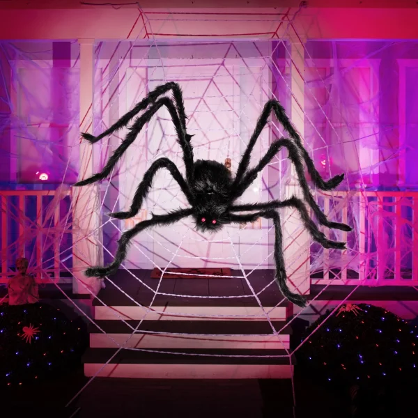 2Pcs Giant Spider Halloween Decoration 5ft