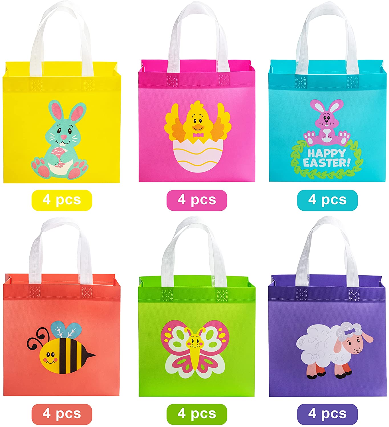Easter Gift Tote Bags, 24 Pcs