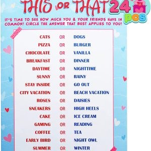 This or That Card, 24 Pcs