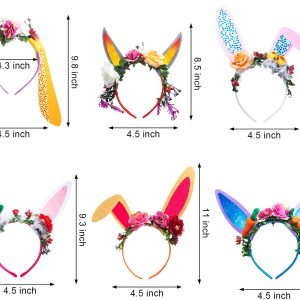 6pcs DIY Easter Flower Crown Bunny Ears Headband Craft Kits