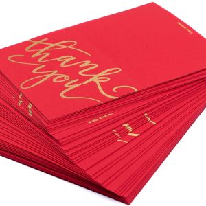 Red Thank You Cards, 72 Pcs