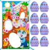 2Pcs Easter Bean Bag Toss Game Boards with 8 Egg Bean Bag