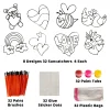 32Pcs Painting Suncatcher with Valentines Day Cards for Kids-Classroom Exchange Gifts