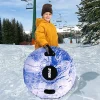 2pcs 34in Marble Color Inflatable Snow Tubes Sleds