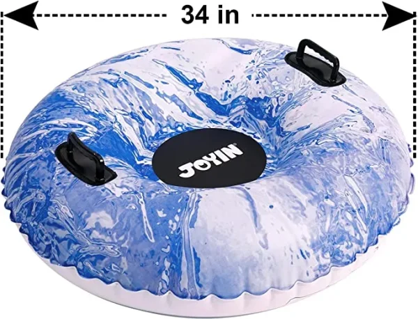 2pcs 34in Marble Color Inflatable Snow Tubes Sleds