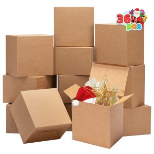 36pcs Christmas Brown Kraft Paper Gift Box