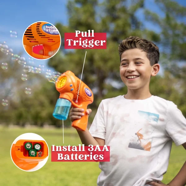 3pcs Bubble Machine Gun with 3 Bubble Solutions