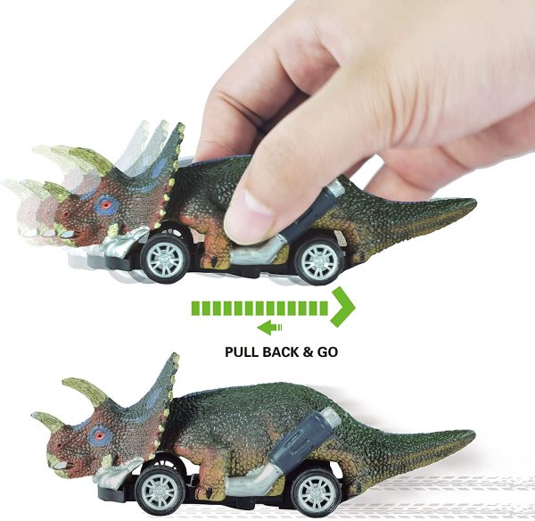 6Pcs Dinosaur Car Toys with Cards