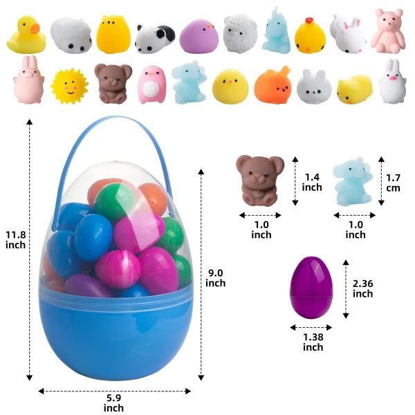40Pcs Soft and Yielding Toys Prefilled Easter Eggs