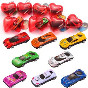 Valentines Day Pre Filled Hearts with Die-cast Cars for Kids, 28 Pieces