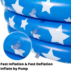 45in Blue Star American Flag Inflatable Kiddie Pool