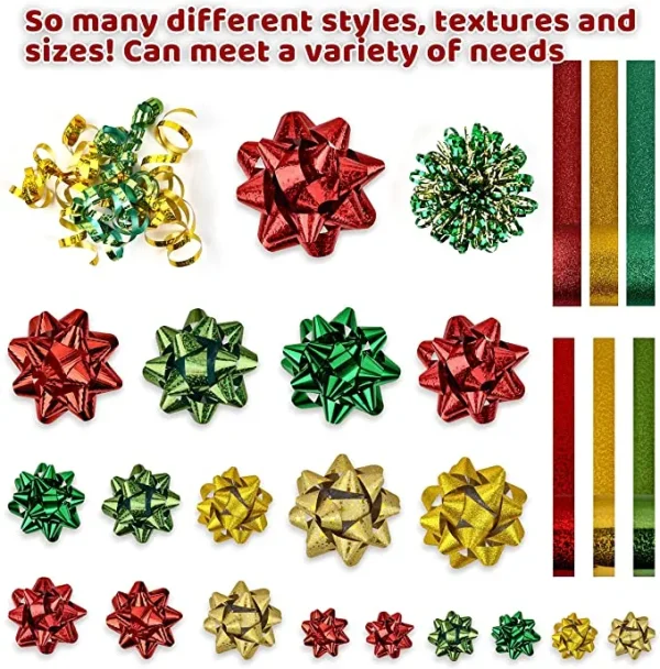 47pcs christmas gift Wrapping Assorted Gift Ribbon Bow