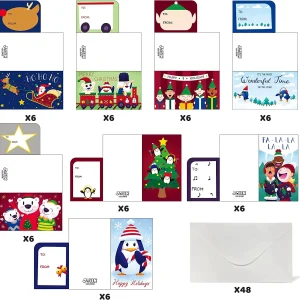 48pcs Christmas Gift Card Holder with Envelopes