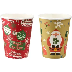 48pcs Disposable Christmas Paper Coffee Cups