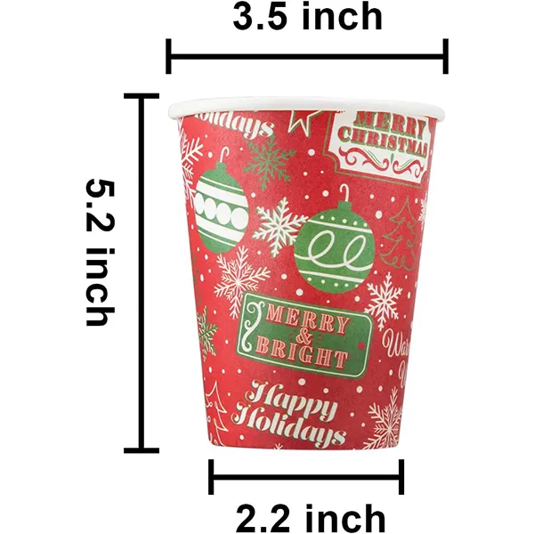 Winter style 48pcs disposable christmas paper coffee cups