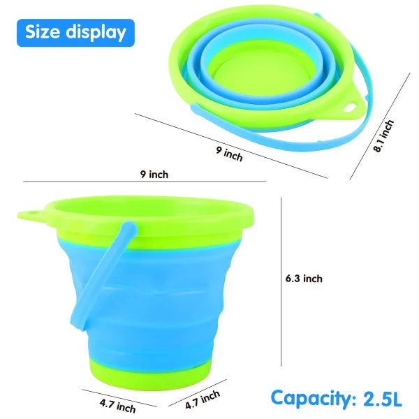 4Pcs Round Collapsible Bucket for Easter Egg Hunt