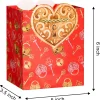 12Pcs Valentines Day Red Pink Kraft Paper Gift Bags with Handles