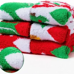 6Pcs Adult Christmas Fuzzy Socks