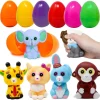 6Pcs Animals Squishy Stress Toys Prefilled Easter Eggs 3.9in