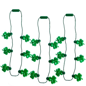 St Patrick’s Day LED Shamrock Necklace Set, 6 Pcs
