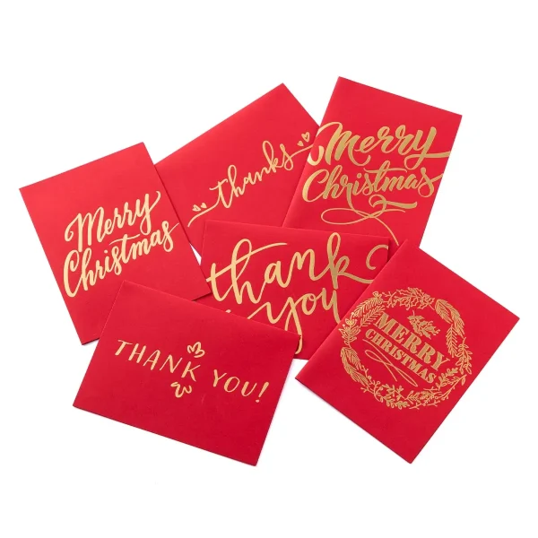 72pcs Christmas Red Thank You Cards
